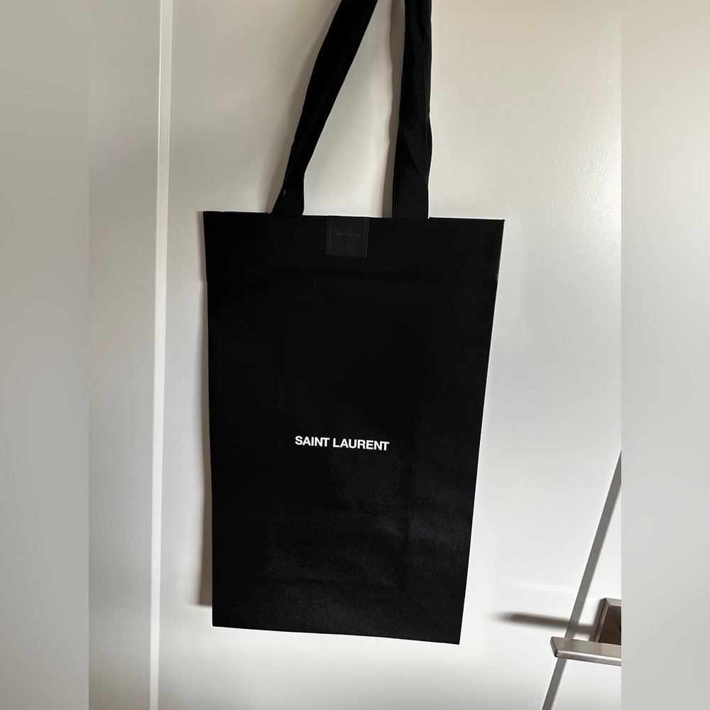 Large Saint Laurent Black Shopping Gift Bag